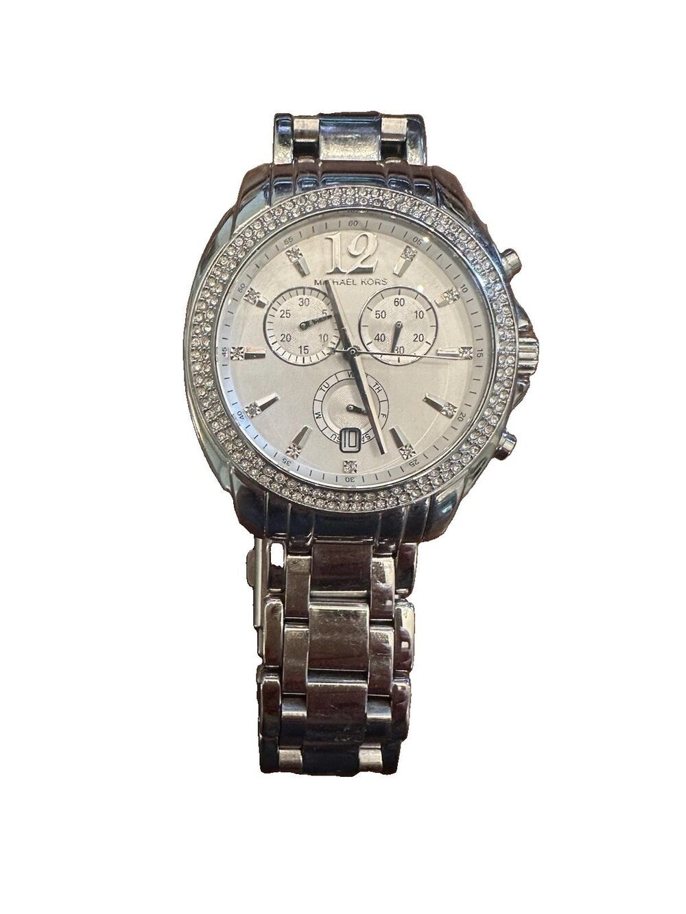 Michael Kors Bradshaw Chronograph Wristwatch Silver Quartz Bracelet